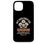 Cherchez d'abord son royaume, marguerite florale chrétienne Coque pour iPhone 13