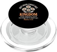 Cherchez d'abord son royaume, marguerite florale chrétienne PopSockets PopGrip pour MagSafe