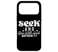Cherchez et Vous Trouverez Matthieu 7:7 Citation Inspirante Coque pour iPhone 17 Pro Max