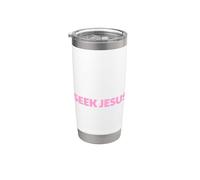 Cherchez Jésus, mais d'abord, laissez-moi remercier Dieu, sauve, chrétien Gobelet isotherme en acier inoxydable double paroi