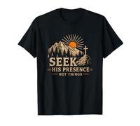Cherchez sa présence Pas Les Choses des Montagnes chrétiennes T-Shirt