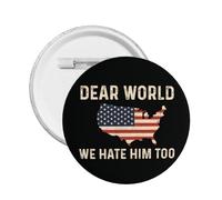 Chère Monde, nous le détestons aussi - Épinglettes Stop aux tarifs douaniers et à la guerre - Boutons/badges - 1 pièce