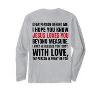 Chère Personne derrière Moi, j'espère Que tu Sais Que Jésus Aime (Retour) Manche Longue