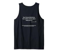 Chère Personne derrière Moi, Le Monde est Heureux Que Vous Soyez Dedans Débardeur