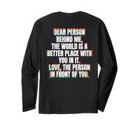 Chère Personne derrière Moi Message Positif Gentillesse Inspiration Manche Longue