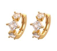 Chereda Boucles d'oreilles créoles brillantes en oxyde de zirconium pour femme - Petite manchette d'oreille pour cartilage percé - Bijou de piercing pour femme et adolescente, taille unique, Cuivre