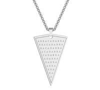 Chereda Collier avec pendentif cabaliste Abraxas Abracadabra pour homme avec amulette ésotérique magique, Acier inoxydable, Sans pierre précieuse