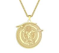 Chereda Collier avec pendentif vintage de la mythologie grecque Zeus pour homme en acier inoxydable 316L Mythes grecques Ciel tonnerre Dieu Bijoux pour homme, Acier inoxydable, Pas de gemme