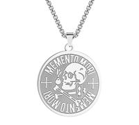 Chereda Collier Hip Hop avec pendentif en forme de tête de mort en acier inoxydable pour homme, Acier inoxydable, Pas de gemme