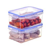 Chereda Lot de 2 boîtes alimentaires étanches - 1 L - hermétiques, empilables et réutilisables avec couvercles - Boîtes à déjeuner scolaires (bleu)