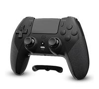 CHEREEKI Compatible avec manette PS4 sans fil pour P-4/Pro/Slim Bluetooth Remote Gamepad Joystick Vibration Turbo Six Axis Sensor Audio Jack Touch Panel Wake Up Manette de jeu Noir