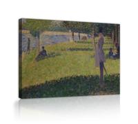 CHERHERART Art mural en toile encadrée Le Sunday on La Grande Jatte Peinture sur toile pour café salle à manger chambre café étude décoration intérieure 55x85cm