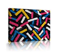 CHERHERART Géométrie de lignes abstraites colorées Toile Art mural Affiche encadrée Photos modernes de style graffiti Tirages d’œuvres d’art pour salon Chambre 70x90cm