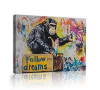 CHERHERART graffiti singe toile art mural moderne urbain style rue photos impressions d’œuvres d’art pour salon chambre affiches décor mural 50x75cm cadre intérieur