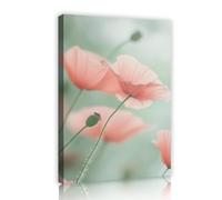 CHERHERART Illustration verte brumeuse Fleurs de corail de rêve Impression sur toile Panneau mural en toile florale douce Affiche murale pour salle à manger Chambre Salon Cadre intérieur 60x90cm