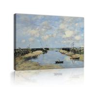 CHERHERART L’entrée de Trouville Toile Multicolore Art mural Blue Sky Tableau pour la maison Salle à manger Chambre Étude Bureau 50x70cm