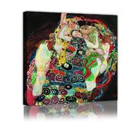 CHERHERART La jeune fille toile Affiche murale Décoration de la maison prête à être accrochée Fleurs colorées Peinture sur toile Fresques murales pour chambre et salle à manger 40x40cm