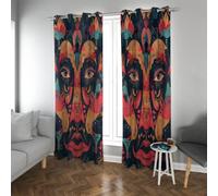 CHERHERART Rideaux occultants Modernes Abstraits pour Salon Salle à Manger Bureau Portraits de Style Ethnique Rideaux de fenêtre à œillets Ensemble de 2 Panneaux 2xB132xH225