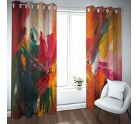 CHERHERART Rideaux occultants pour Chambre Expressionnisme Abstrait Vibrants Mouilles Modernes Draps assombris pour Le Salon Fenêtres 2 Panneaux 2xB132xH225