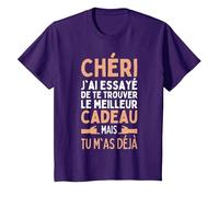 Chéri J'Ai Essayé De Te Trouver Le Meilleur des Cadeaux T-Shirt, Enfant, Violet, 8 Ans