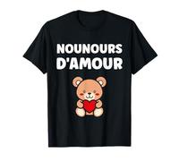 Chéri Nounours d'amour Couple Saint-Valentin Mignon Nounours T-Shirt