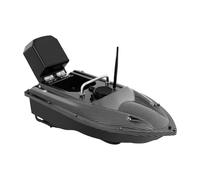 CHERIREN Bateau d'appât télécommandé, 49 x 27 x 16 cm, charge de 1,5 kg, télécommande, double moteur, navigateur LED, poignée pliable, télécommande 5200 mAh, pour la pêche nocturne
