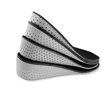 Cherish Lot de 3 paires de semelles orthopédiques rehaussantes pour fasciite plantaire - Pour homme et femme - Hauteur variable - 4 cm - Noir