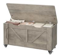 CherishCradle Banc d'Entrée avec Rangement et roulettes, Coffre de Rangement Capacité 160 Kg, Banc À Chaussures Découpe en U, 100 X 40 X 53 CM, Idéal pour Salon Ou Chambre