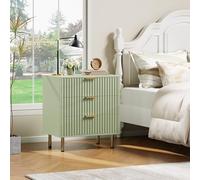 CherishCradle Table de Chevet avec 3 Tiroirs en Bois, Table de Nuit avec Grand Espace de Rangement, Style Moderne, Table d'Appoint pour Chambre, Salon, 70×40×76 cm