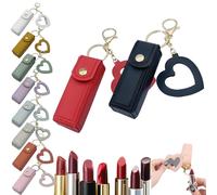 Cherishty Lip Oil Keychain, Lip Oil Keychain - Mirror & Oil2-in-1, Mini Lipstick Case with Keychains & Heart Pendant (2 Pcs-B)
