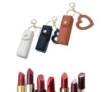 Cherishty Lip Oil Keychain, Lip Oil Keychain - Mirror & Oil2-in-1, Mini Lipstick Case with Keychains & Heart Pendant (3 Pcs-B)