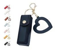 Cherishty Lip Oil Keychain, Mirror & Oil2-in-1, Women Mini Lipstick Case with Keychains & Heart Pendant(Blue)