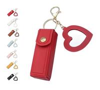 Cherishty Lip Oil Keychain, Mirror & Oil2-in-1, Women Mini Lipstick Case with Keychains & Heart Pendant(Red)