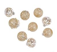 Chérissez la saison avec notre élégant lot de 9 décorations de vacances de huit centimètres (Cha-mpagne)