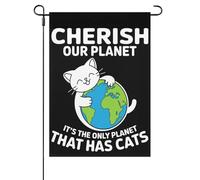 Chérissons Notre Planète ! C'Est La Seule Planète Où Vivent Des Chats. Bannière Suspendre Drapeaux Durable Drapeaux De Jardin Pour Fêtes Clubs Plage 30X45cm