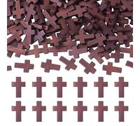 Cheriswelry 150pcs crucifix croix en bois croix religieux Collier croix enrôle 21-22 mm pour le bracelet d'oreille de bricolage