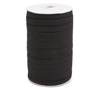 Cheriswelry 3/8 "bande élastique plate noir tressé cordon élastique boucle d'oreille corde sangle pour bricolage oreille cravate artisanat couture fabrication, environ 90~100 mètres