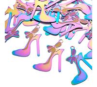 Cheriswelry 50pcs 201 acier inoxydable Chaussures filigrantes Pendants Liens de lustre