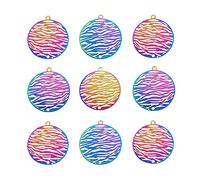Cheriswelry 50pcs 201 en acier inoxydable Filigre de pendentifs ronds plats liens de lustre