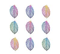 Cheriswelry 50pcs 201 en acier inoxydable Filigree Monstera Pendants Pendants Chandelier Liens