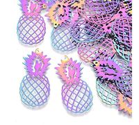 Cheriswelry 50pcs 201 en acier inoxydable Filigree Pendants Pendants Chandelier Liens d'embellissements de métal gravés colorés