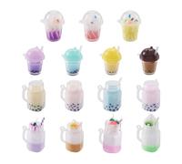 CHERISWELRY 60 pièces Résine électropliée Purs d'ours transparent ours de résine Pendre Couleur d'ours Pendant 25-32 mm pour le collier de bricolage Bracelet Boucle d'oreille Bijoux de