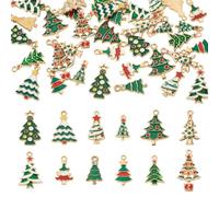 Cheriswelry Breloques de Noël en émail sur le thème de l'hiver pour la fabrication de bijoux
