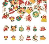 Cheriswelry Breloques de Noël en émail sur le thème de l'hiver pour la fabrication de bijoux