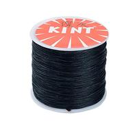 Cheriswelry Cordon rond en polyester ciré avec bobine pour la fabrication de bijoux, tressé, macramé - 0,5 mm - 90 m - Gris foncé