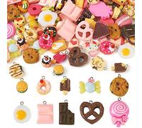 Cheriswelry Lot de 100 pendentifs en résine en forme de bonbons faits à la main en plastique pour décoration de sac à main