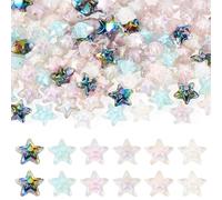 Cheriswelry Lot de 108 perles en acrylique irisé en forme d'étoile de couleur AB à facettes pour la fabrication de bijoux, bracelets, boucles d'oreilles, porte-clés