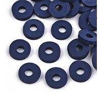 Cheriswelry Lot de 1175 perles Heishi rondes et plates en argile polymère faites à la main pour la fabrication de bijoux d'été, bracelets, colliers, bleu marine