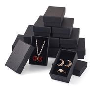 Cheriswelry Lot de 12 boîtes cadeau noires avec couvercle pour mariage, anniversaire, fête de Noël - 8,2 x 5,2 cm - Pour collier, bracelet, boucles d'oreilles, bague