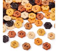 Cheriswelry Lot de 120 boutons à coudre de 15 mm pour vêtements, 2 trous en bois, faits à la main, ornement vintage, pour vêtements, accessoires, projets d'artisanat